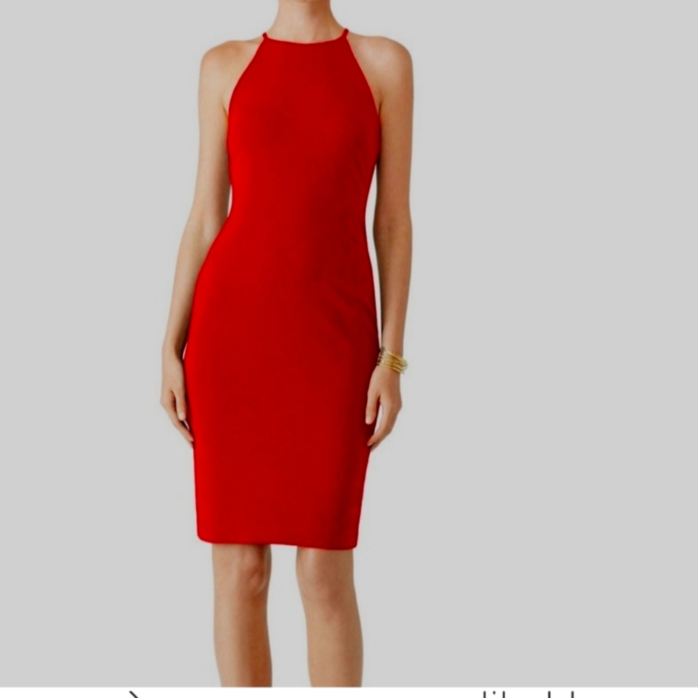 Badgley Mischka Vibrant Red Midi Dress
